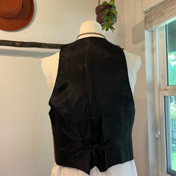 Handmade Boho Indie Vintage Western Single Button Fitted Vest Size XS - Picture 4 of 10